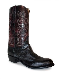 Mens Lucchese Black Smooth Ostrich