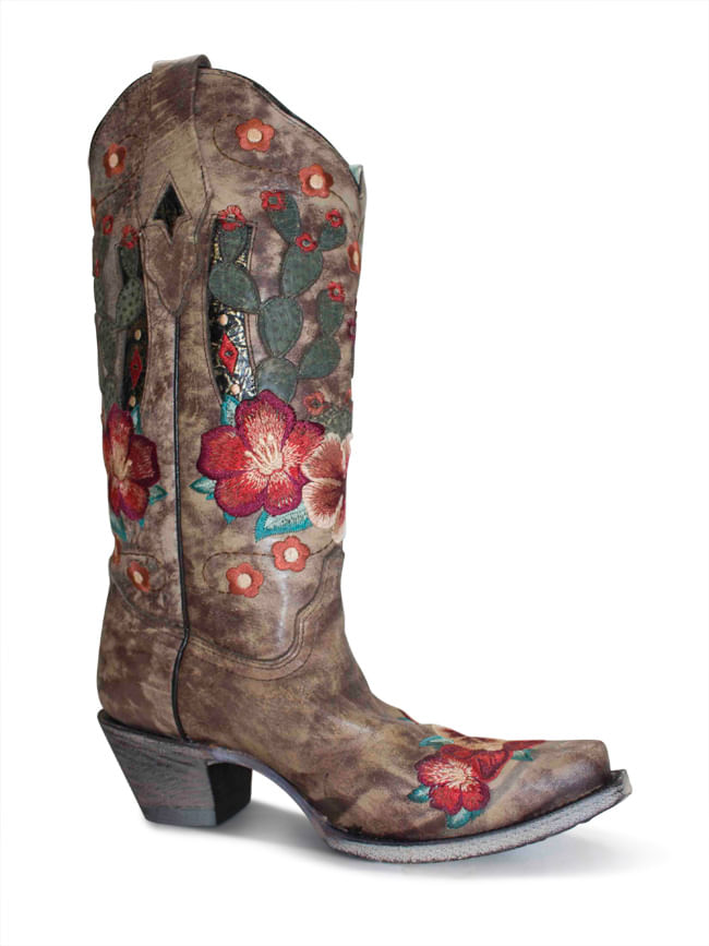 Corral Taupe Cactus Inlay Texas Boot Company