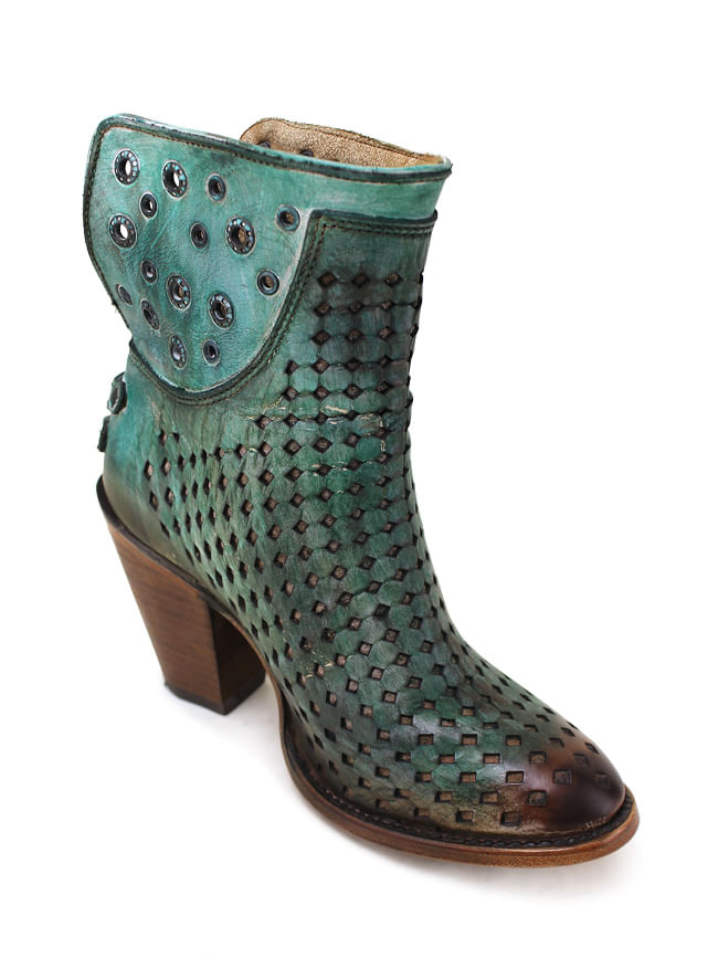 turquoise ankle boots