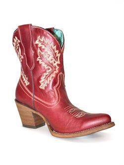 red ankle cowboy boots