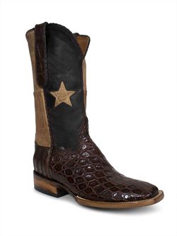 Men's Black Jack Lone Star Giant Gator Cowboy Boots
