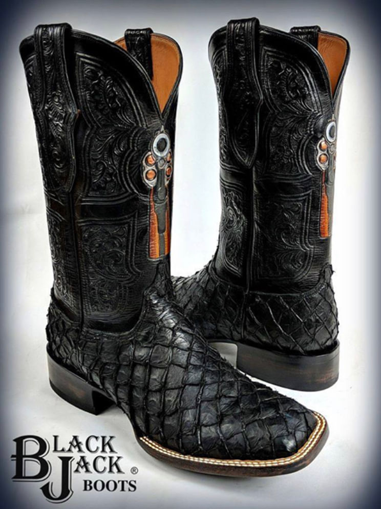 matte black cowboy boots