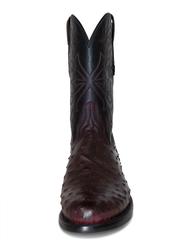 black cherry ostrich boots