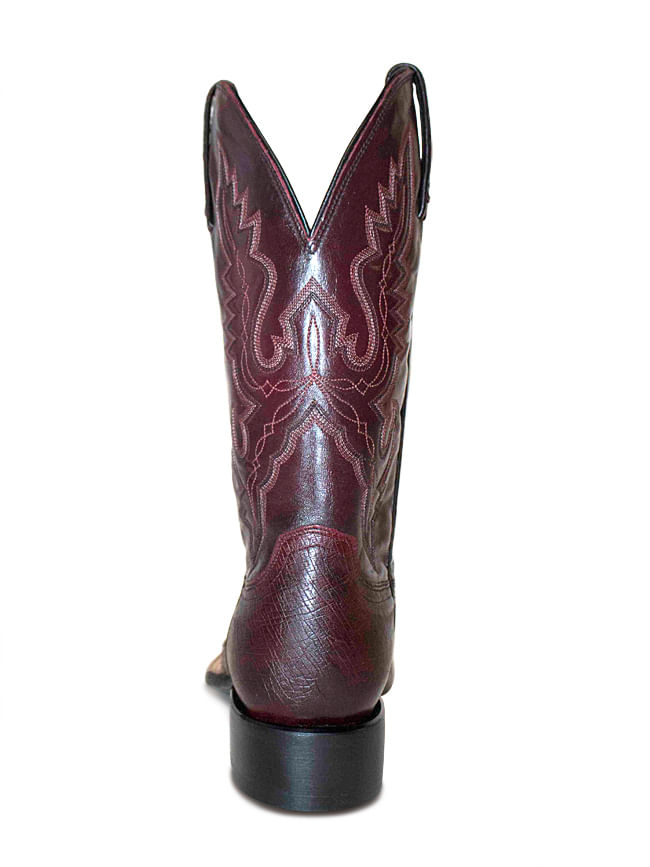 Men's Lucchese Black Cherry Caiman Belly & Smooth Ostrich