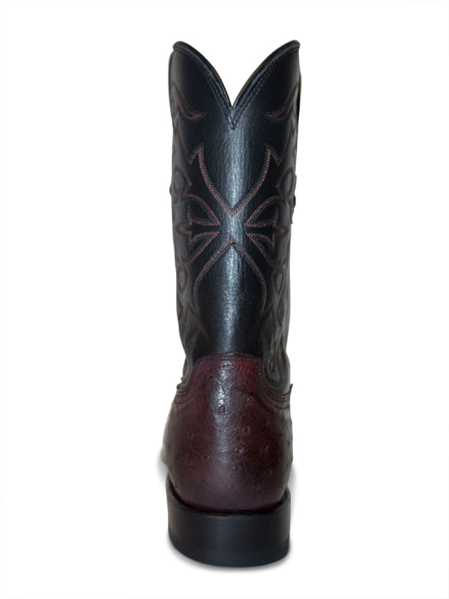 black cherry ostrich boots