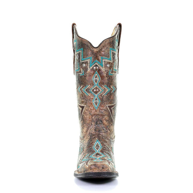 turquoise square toe boots