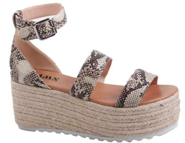 snake print platform sandals