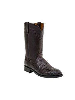 Mens Lucchese Black Cherry Caiman  Crocodile Ropers