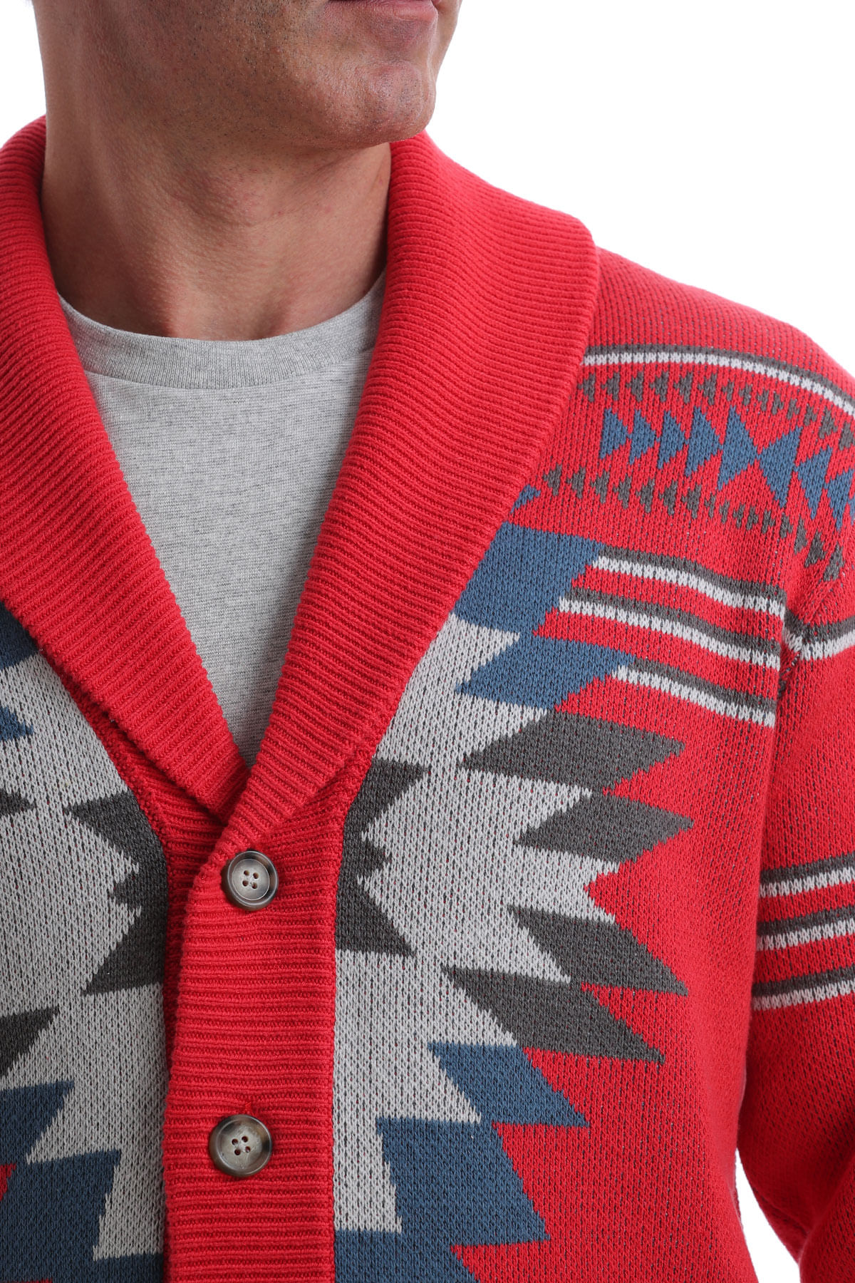 red aztec cardigan