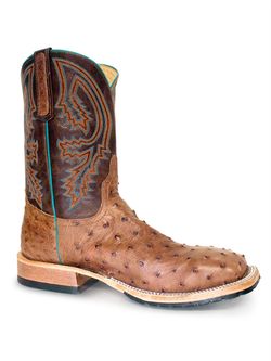 Men's Anderson Bean Full Quill Ostrich Rum Explosion Steel Toe Work Boots