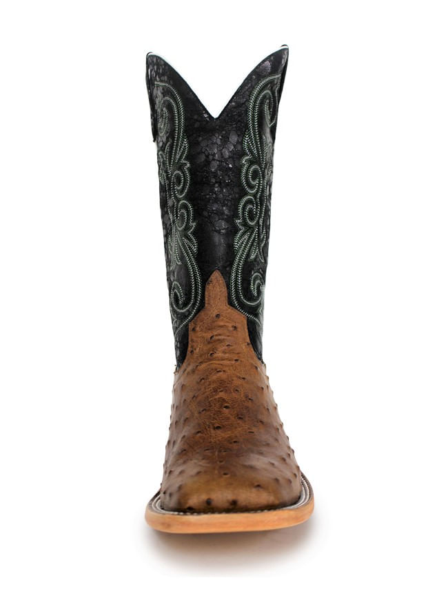 Cognac full quill Ostrich western boots sz 9