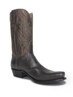 Mens Lucchese Tan Burn Goat Boots