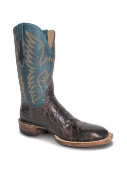 Mens Lucchese Barrel Brown Giant Gator Boot