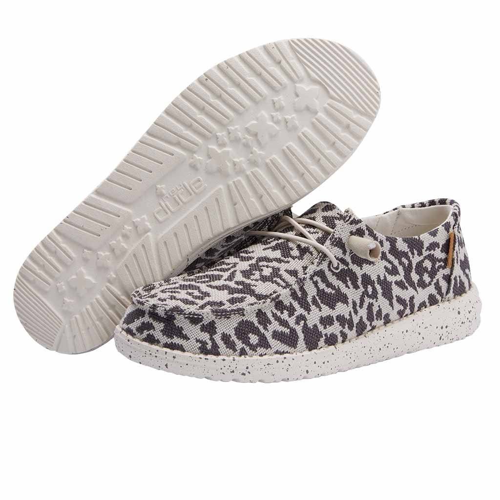 Hey Dude Womens Britt Cream Cheetah Casual Shoes