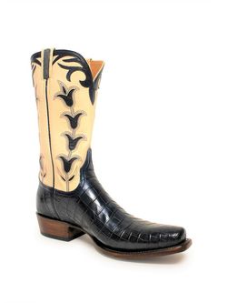 Lucchese Bootmaker Classic Mens Antique Navy Nile Crocodile Belly