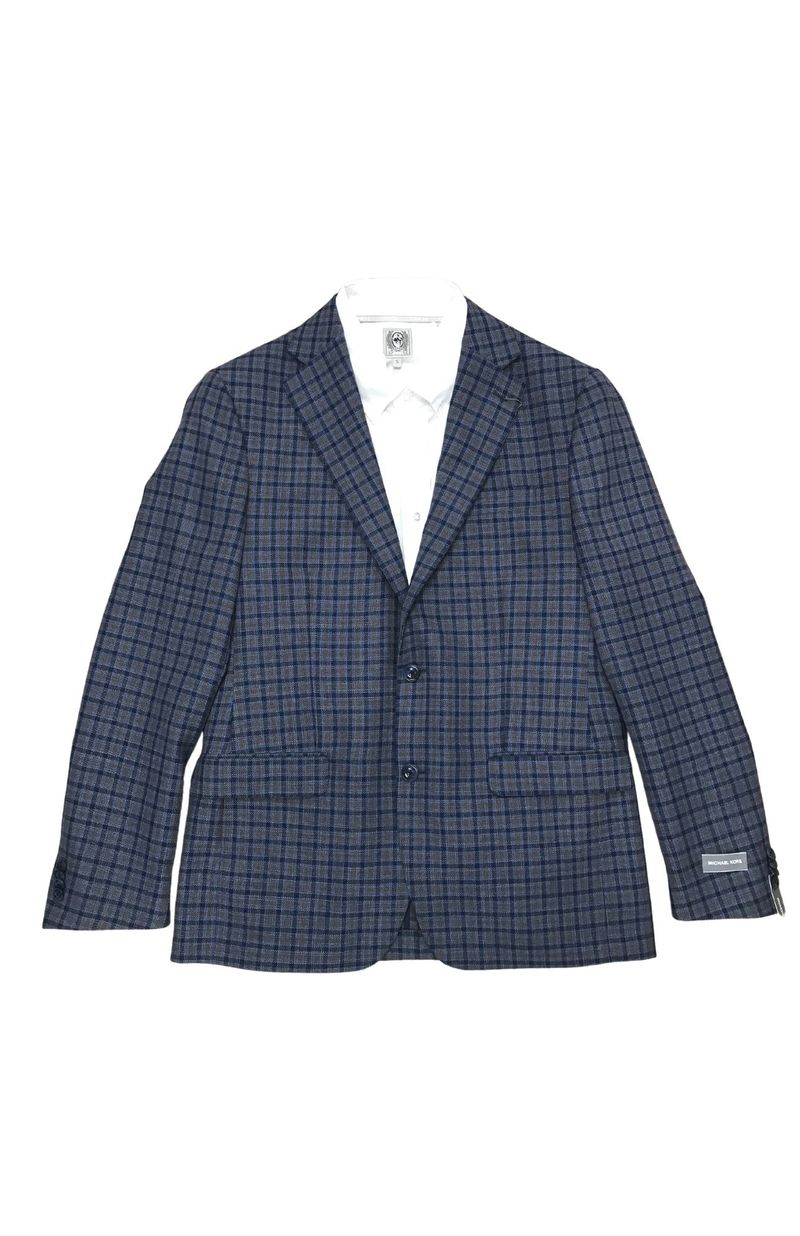 Michael Kors Mens Blue Plaid Sports Coat