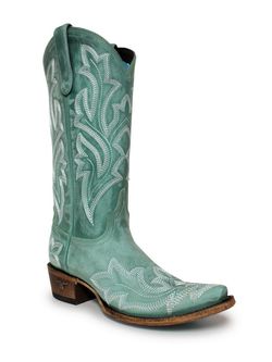 Lane Womens Saratoga Turquoise Boots
