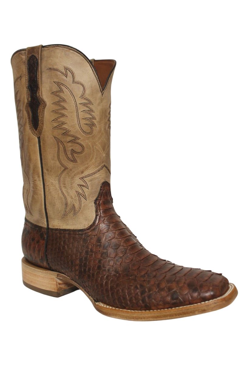 brown python cowboy boots