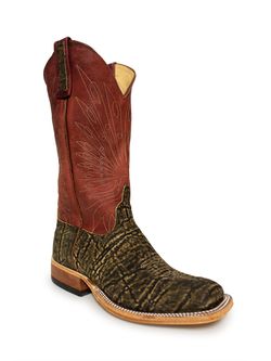Anderson Bean Mens Antique Saddle Safari Elephant WIde Square Toe Cowboy Boots