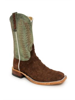 Anderson Bean Mens Kango Tobacco Suede Full Quill Ostrich Boots