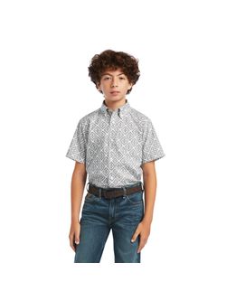 Ariat Kids Boys Baylor Classic Fit Short Sleeve Shirt
