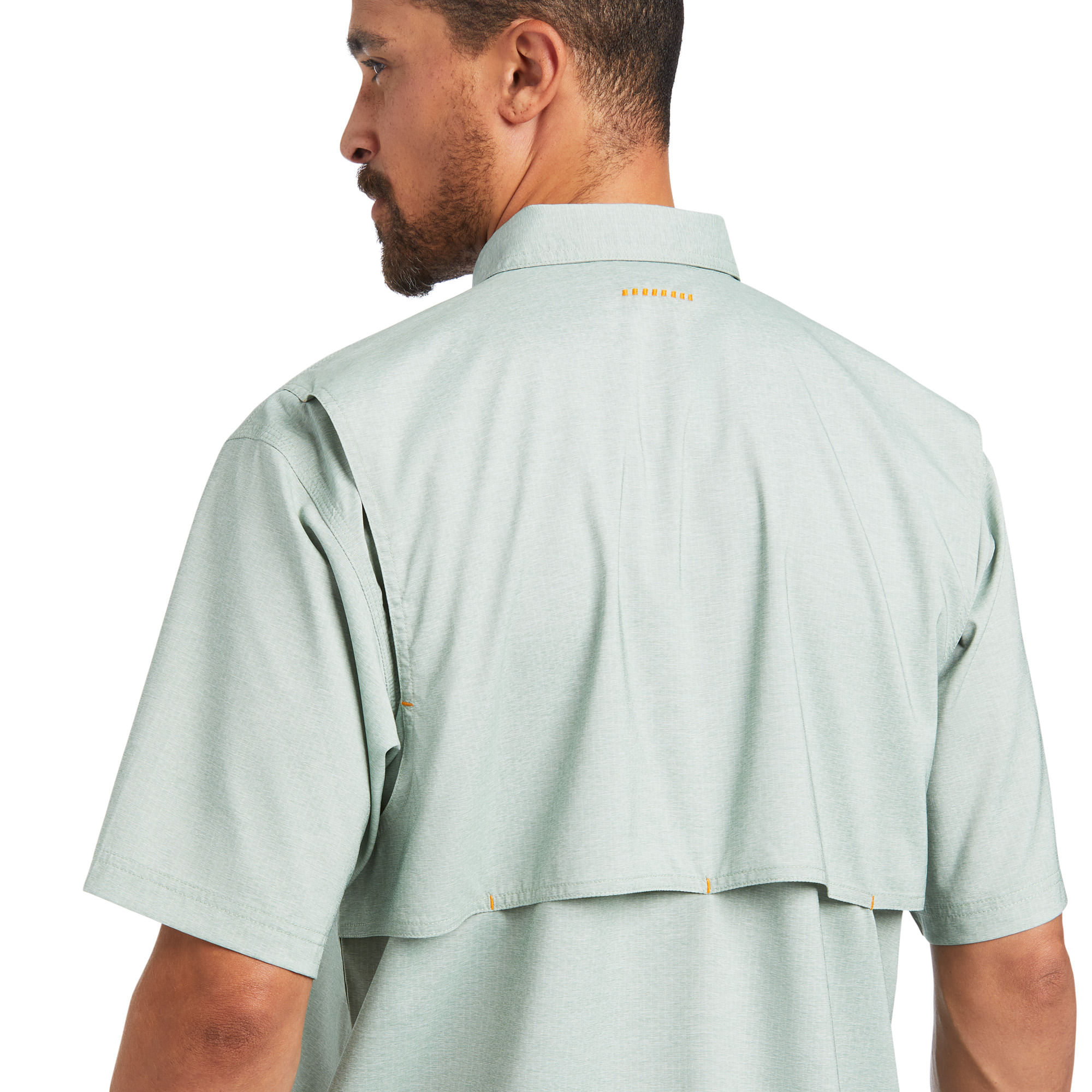 Ariat Mens Light Green Fishing Shirt Short Sleeve Shirt