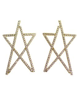 Tbc Womens  Gold "Star" Earrings