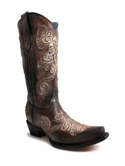 Corral Womens Brown Embroidered Studs Boots