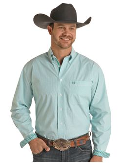 Panhandle Slim Mens Turquoise Long Sleeve Shirt