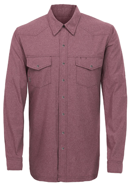 Maroon Pearl Snap Shirt  Long Sleeve - GameGuard