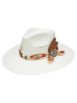 Charlie One Horse  Womens Navajo Straw Hat