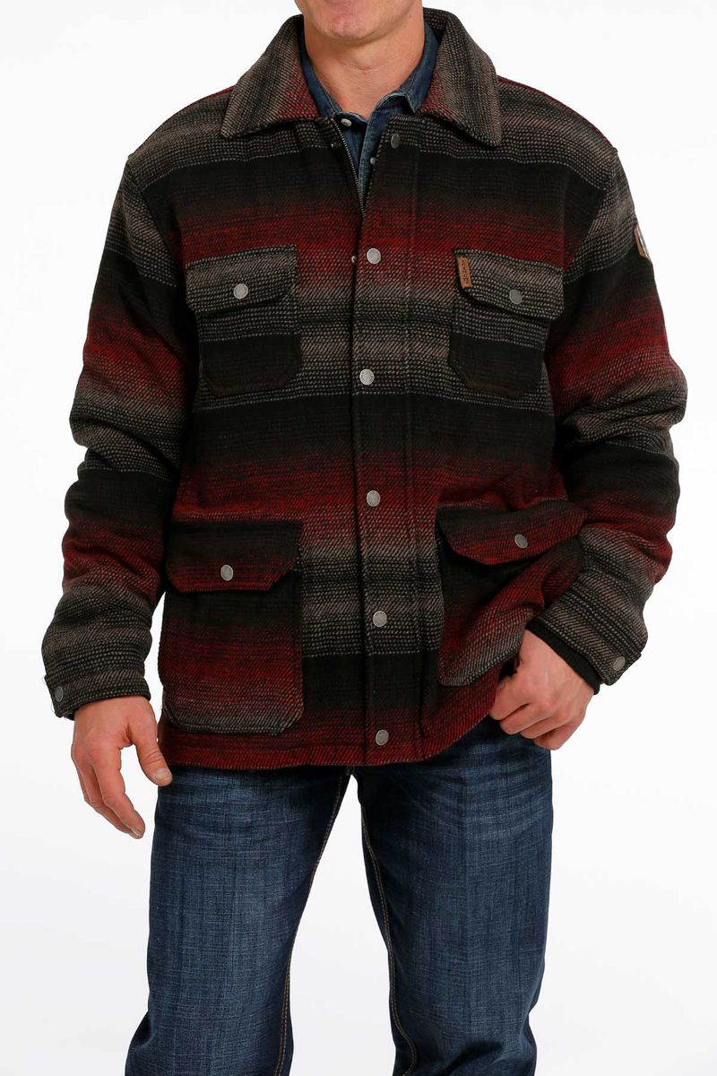 Cinch Mens Frontier Black and Red Jacket