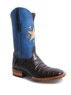 Black Jack Mens Texas Star  Chocolate Caiman Belly Boots