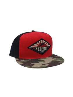 Red Dirt Hat Company Mens Maverick Red & Black Camo Cap