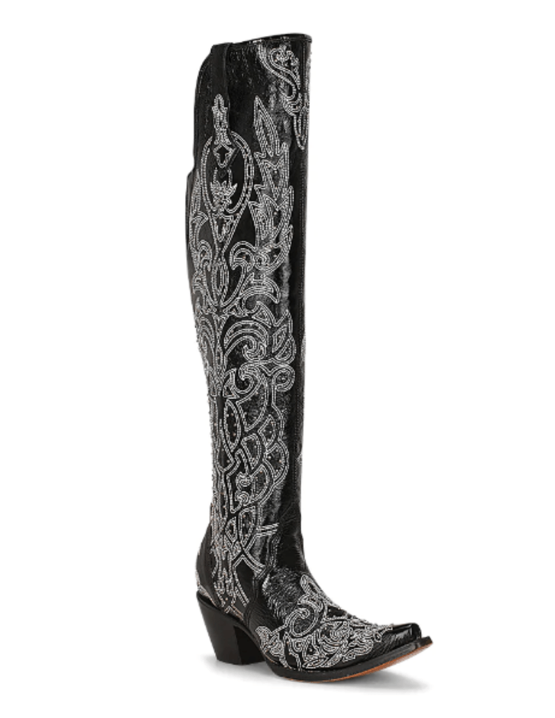 Black and 2025 silver cowgirl boots