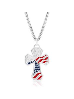 Montana Silversmiths Mens Blessed American Made Cross Necklace