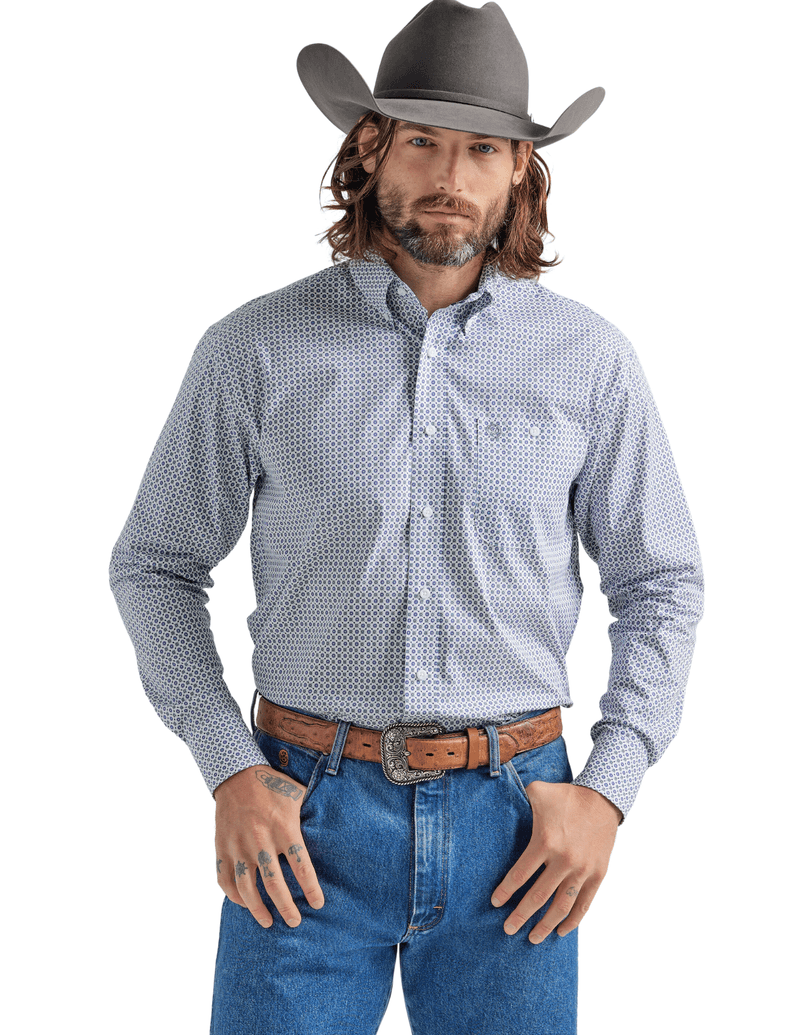 Wrangler Mens George Strait Western Long Sleeve Shirt