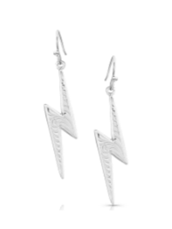 Montana Silversmiths Womens Lightning Strike Silver Artistry Earrings