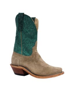 Anderson Bean Mens Sand Lickety Split Teal Tooled Boots