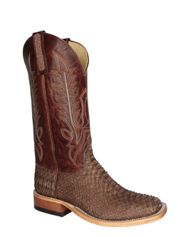 Anderson Bean Mens Brown Rustic Python Boots
