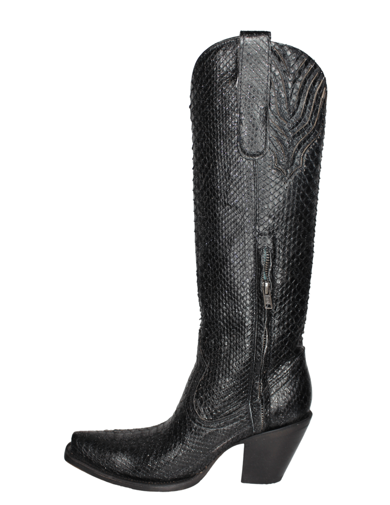 Black python cowboy outlet boots