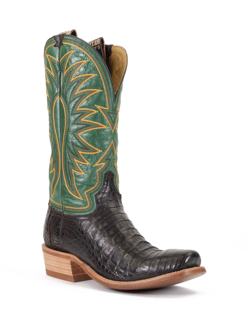 Hyer Boots Mens Spearville Coffee Caiman Belly Cutter Toe Cowboy Boots