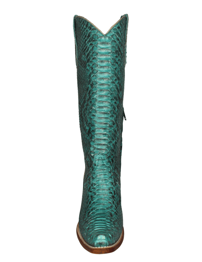 Corral Womens Turquoise Python Tall Top Full Exotic Glitter Boots