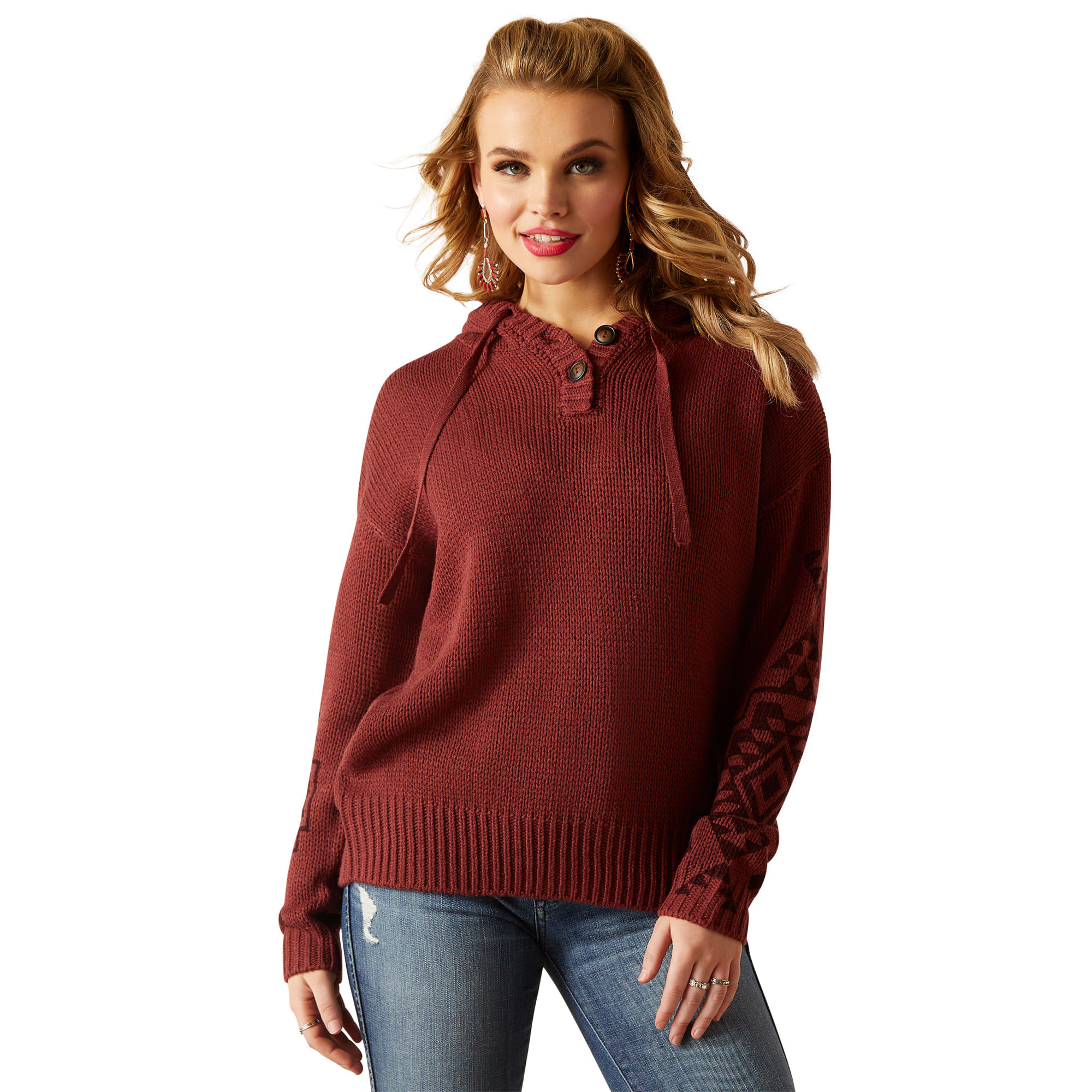 Burgundy pullover hotsell sweater women's