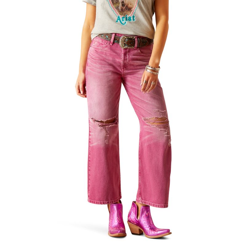 Ladies 2024 pink jeans