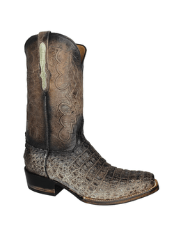 Black Jack Mens Natural Hornback Crocodile V Toe Cowboy Boots