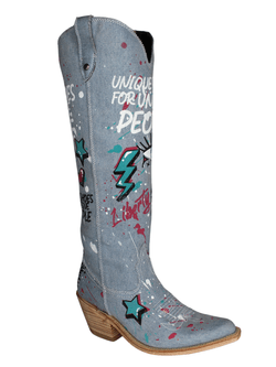 Liberty Black Womens Hadid Mezclilla Stone Polar Tall Boots